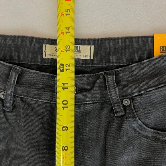 Rock & Roll Women's Distressed High Rise‎ Flare Black Denim Jeans Size 29x30 NWT - Picture 9 of 12